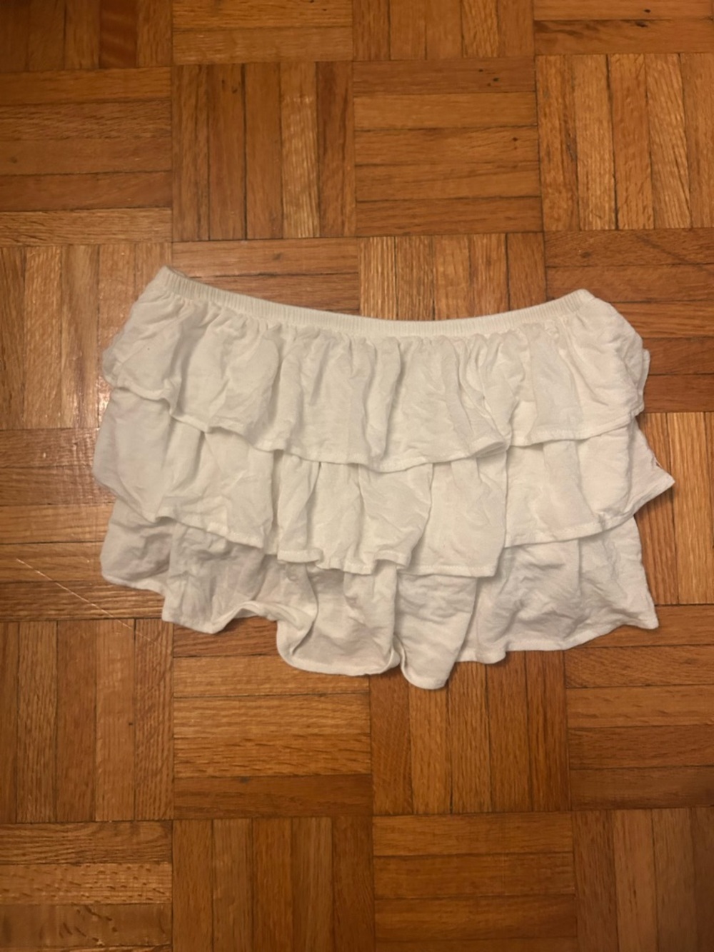 White Tiered Ruffle Tube Top